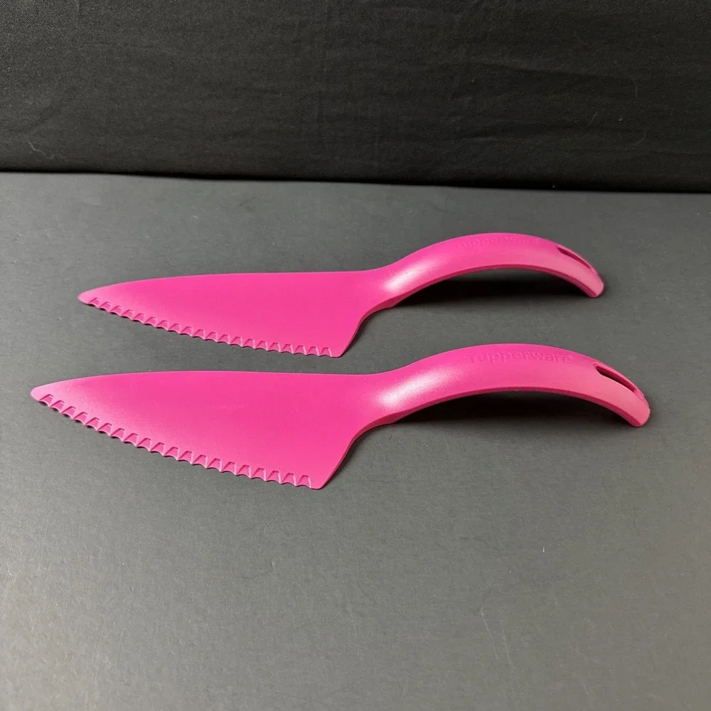 Tupperware Cake Pie Cutter Pink Server Knife Slicer Spatula Vintage Style S